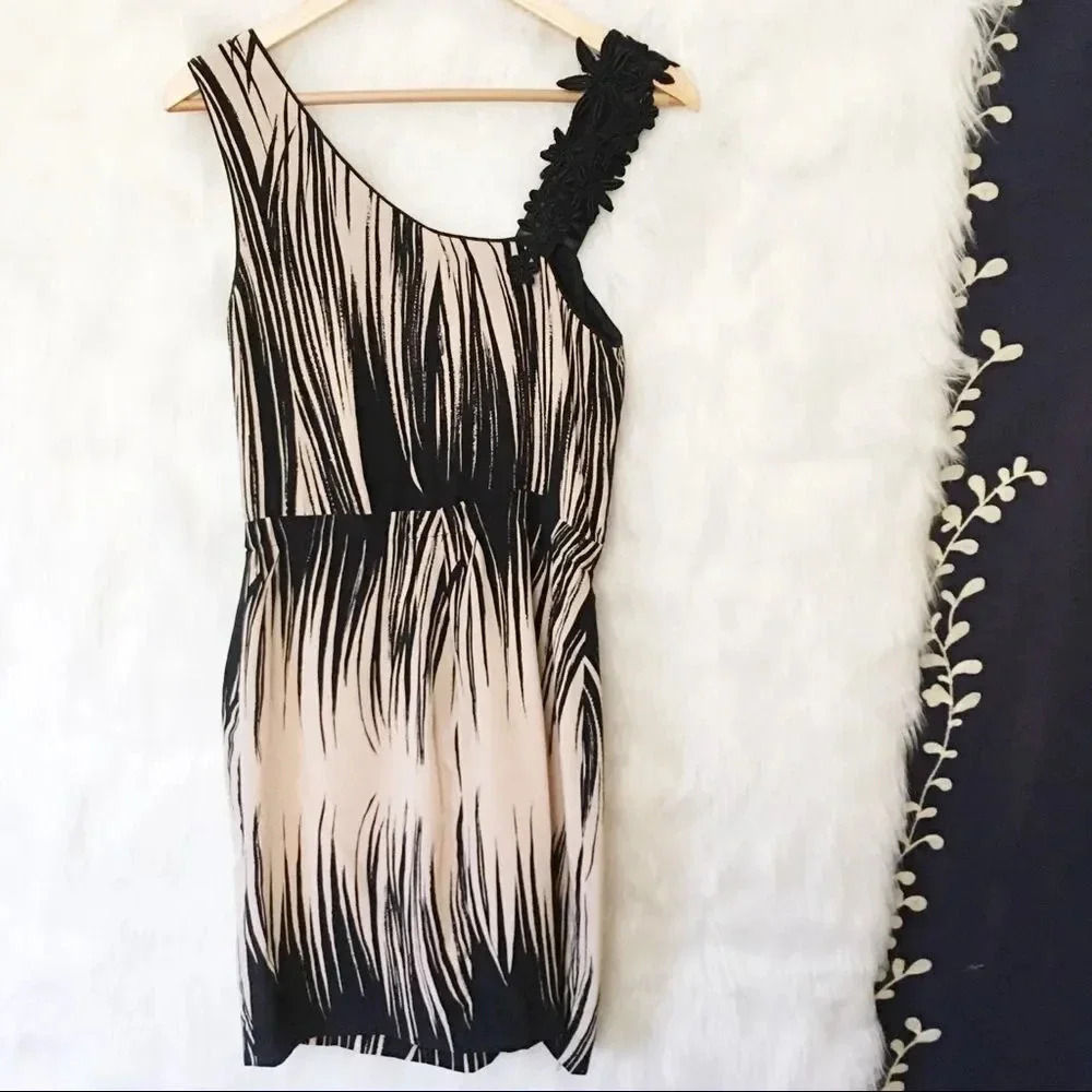 Yoana Baraschi Silk‎ Black Cream Stripe Dress - Picture 2 of 6